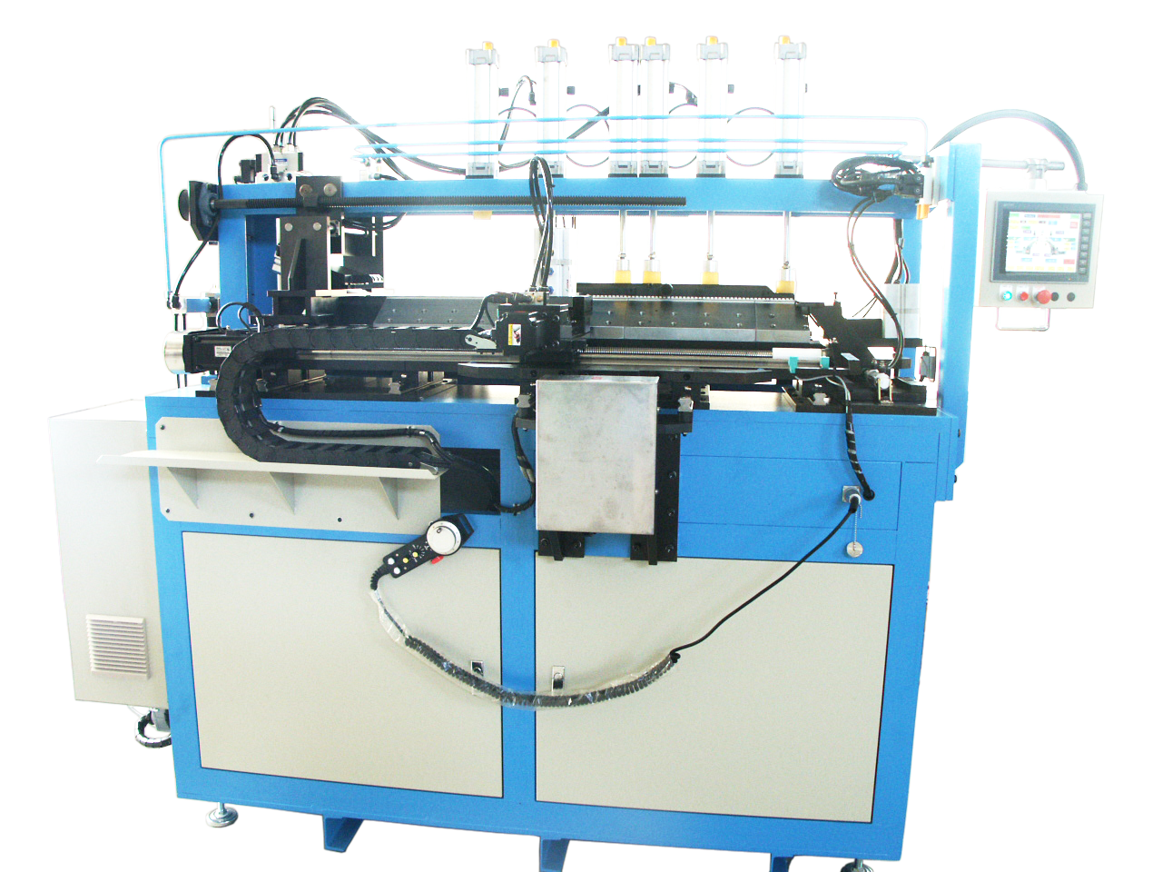 AUTO CLINCH MACHINE CONTROLLED BY 6 AXLES SERVO MOTORS
